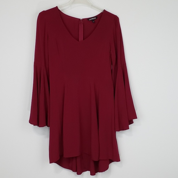 Express Dresses & Skirts - Express Red Bell Sleeve Fit and Flare Dress -SZ 8